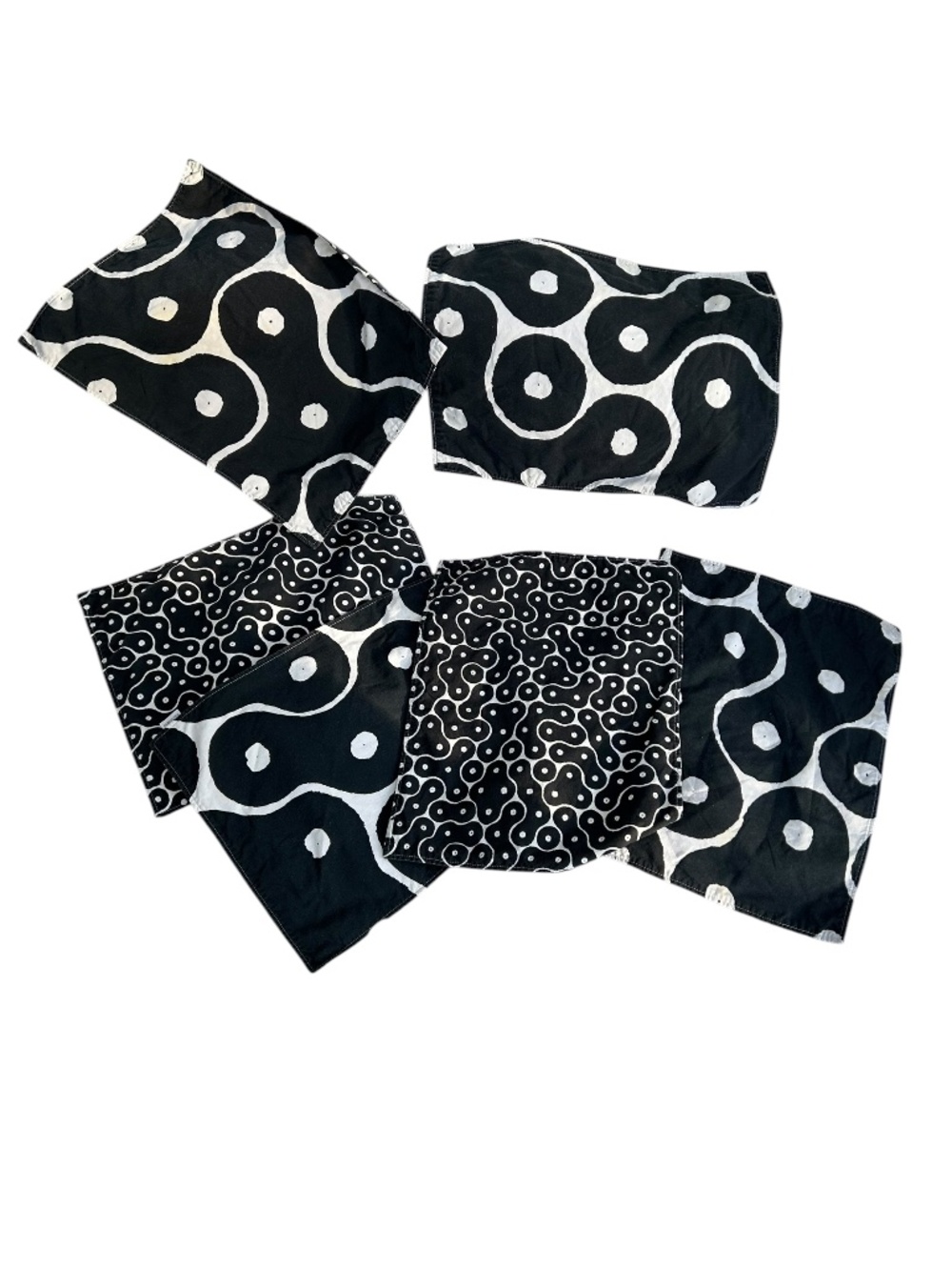 marimekko black white double faced cotton reversible placemats set 6